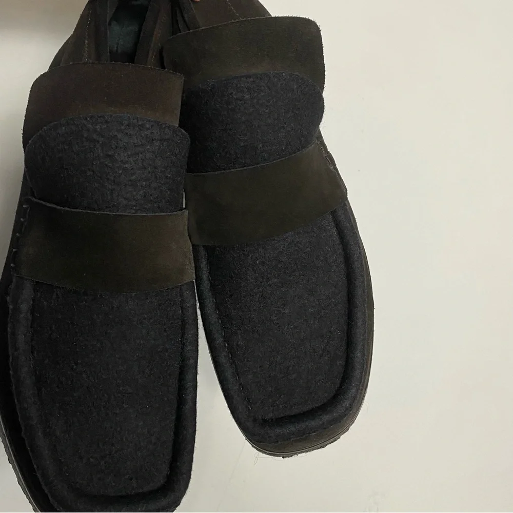 ACNE STUDIOS Kingston Paneled Suede And Felt Ankle Boots